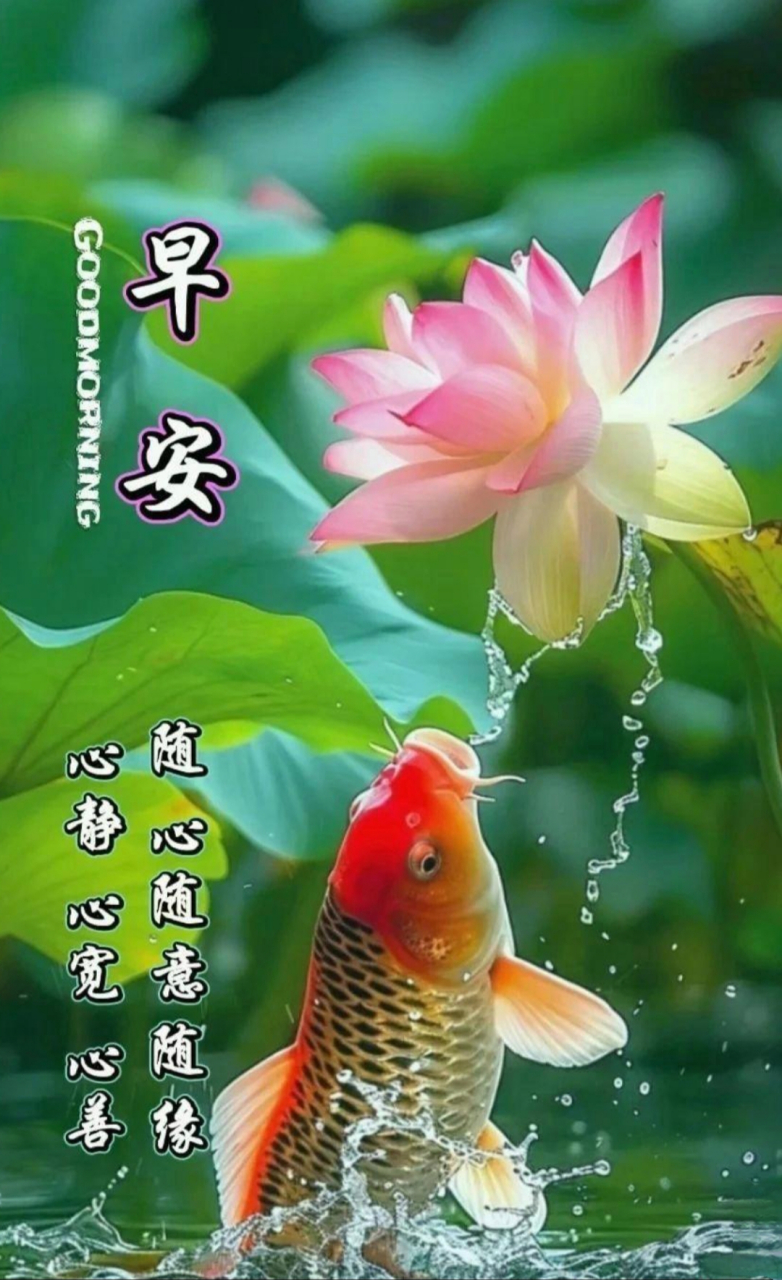 再来一波莲花早安图片,适合夏日发朋友圈. 夏至来了,注意防暑降温.