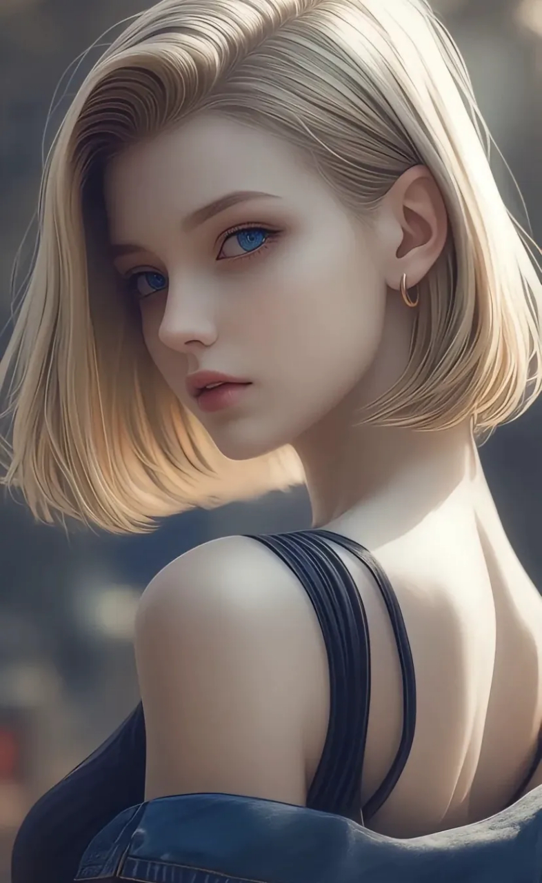 3d质感的龙珠美女,十八号依然最美