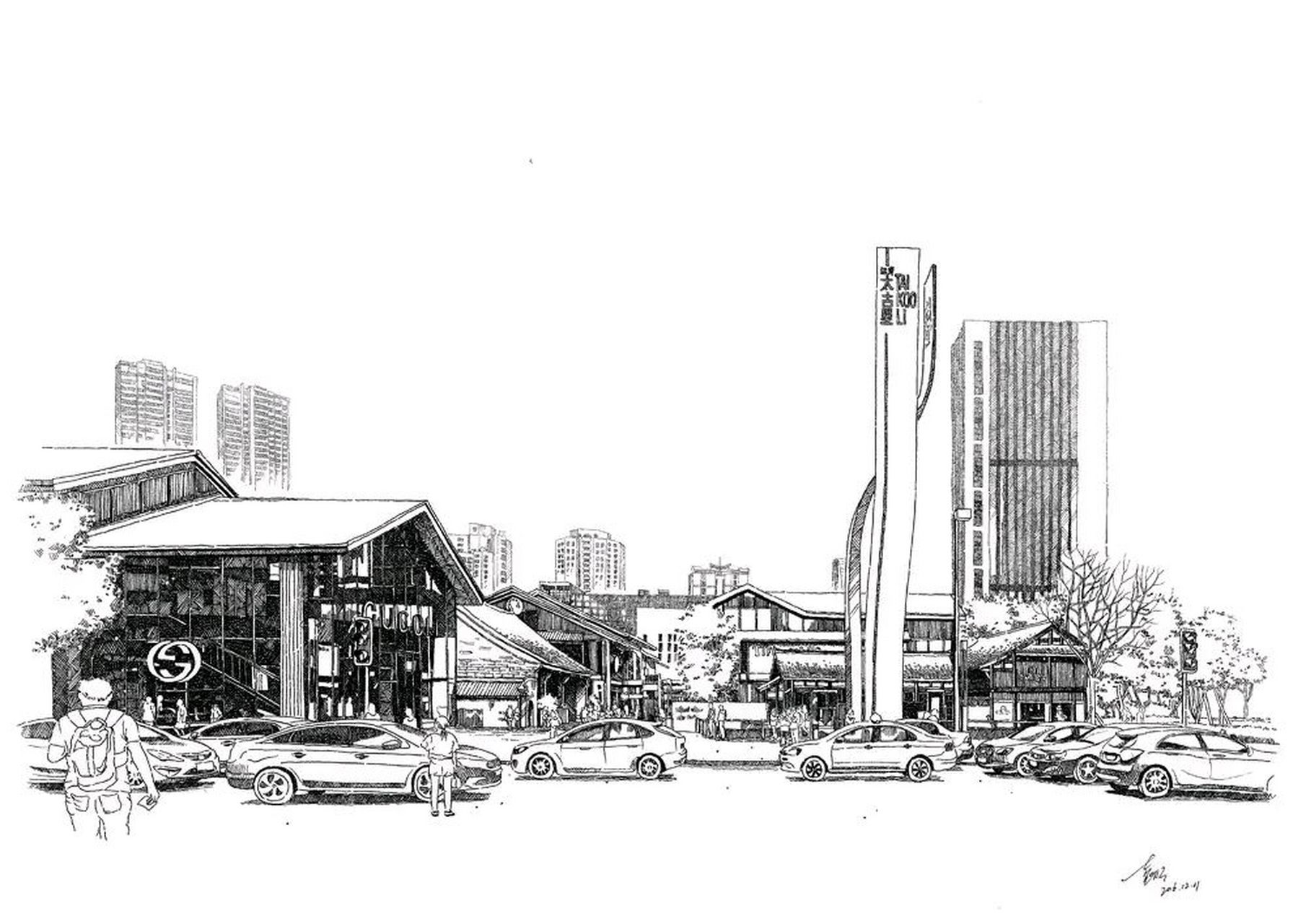 钢笔画 | 中西建筑