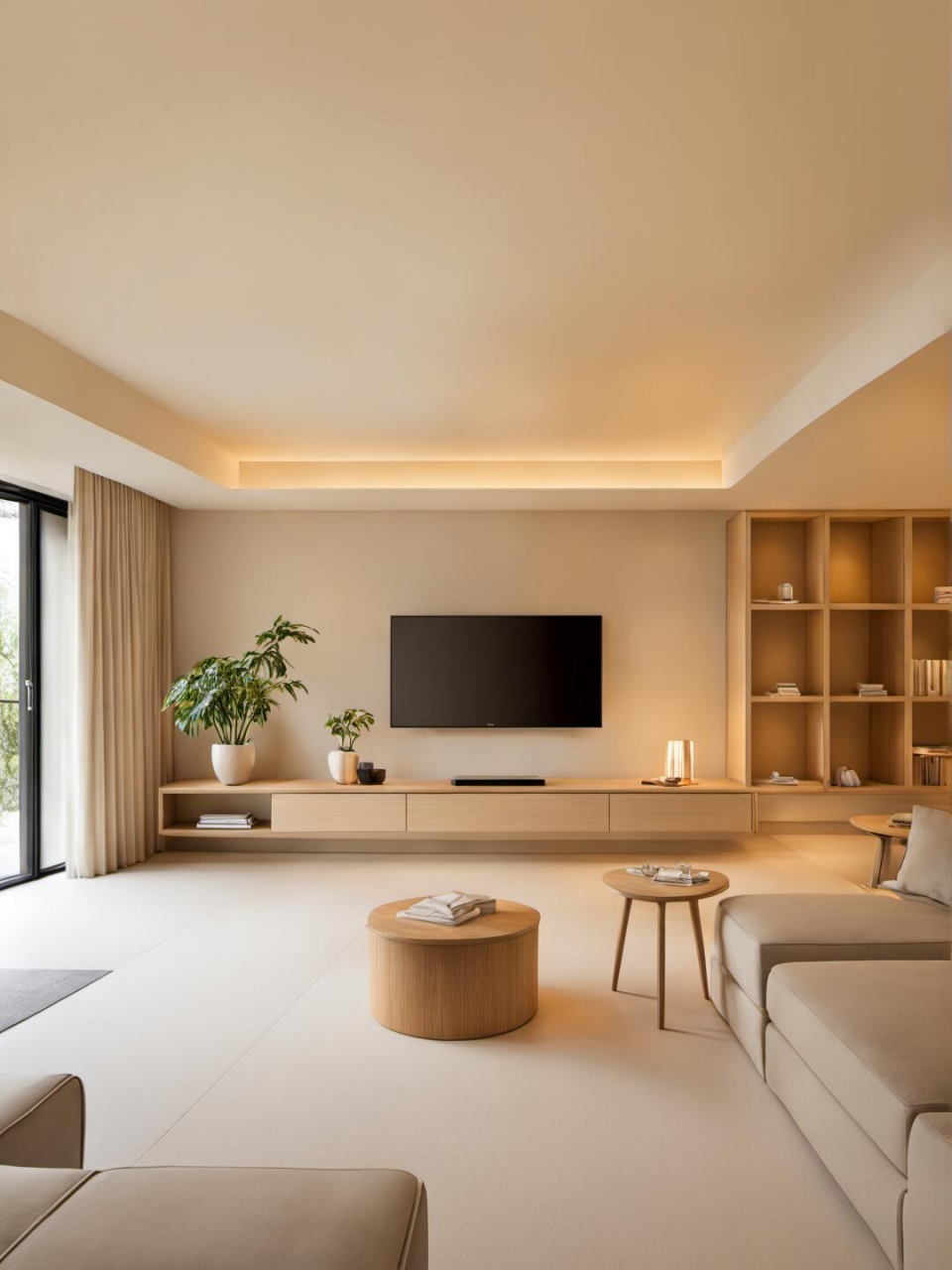 半墙隔断 开放式书房!客厅显大50㎡!