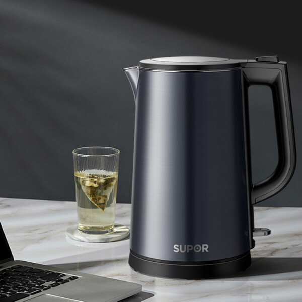 苏泊尔电热水壶:1800w大功率,一体成型内胆,自动断电保护