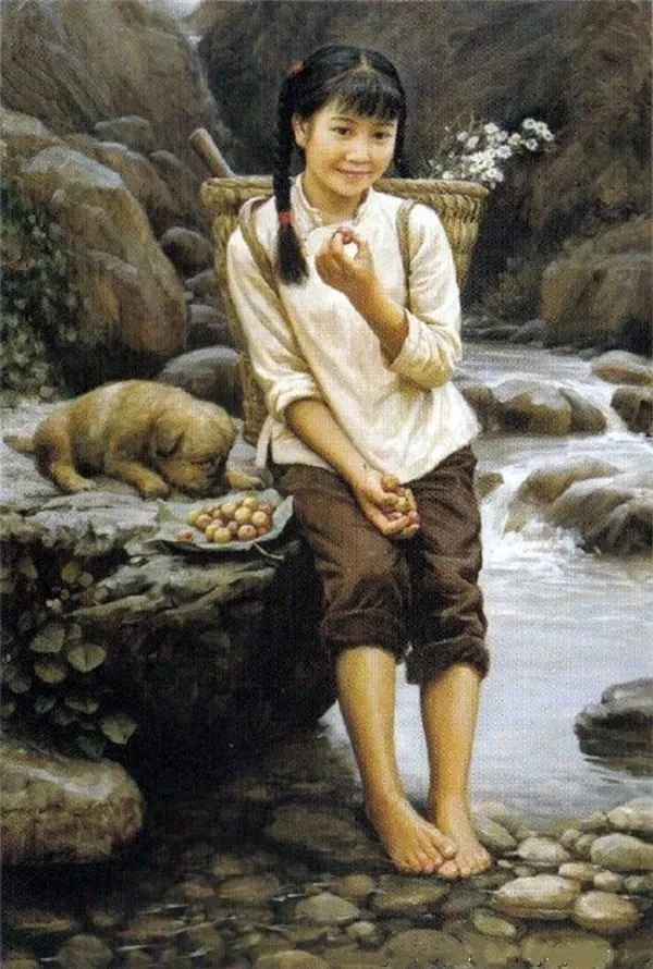 三 李自健油画李自健台湾油画李自健油画童年系列李自健最贵的一幅画