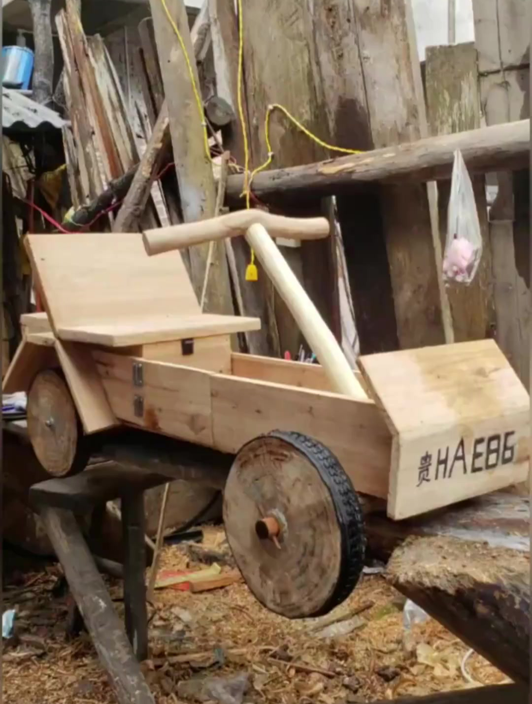 童年的回忆,小时候做的木车子