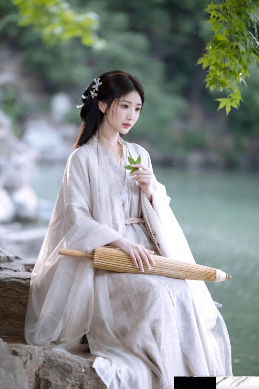 毛晓彤白色汉服仙气飘飘写真