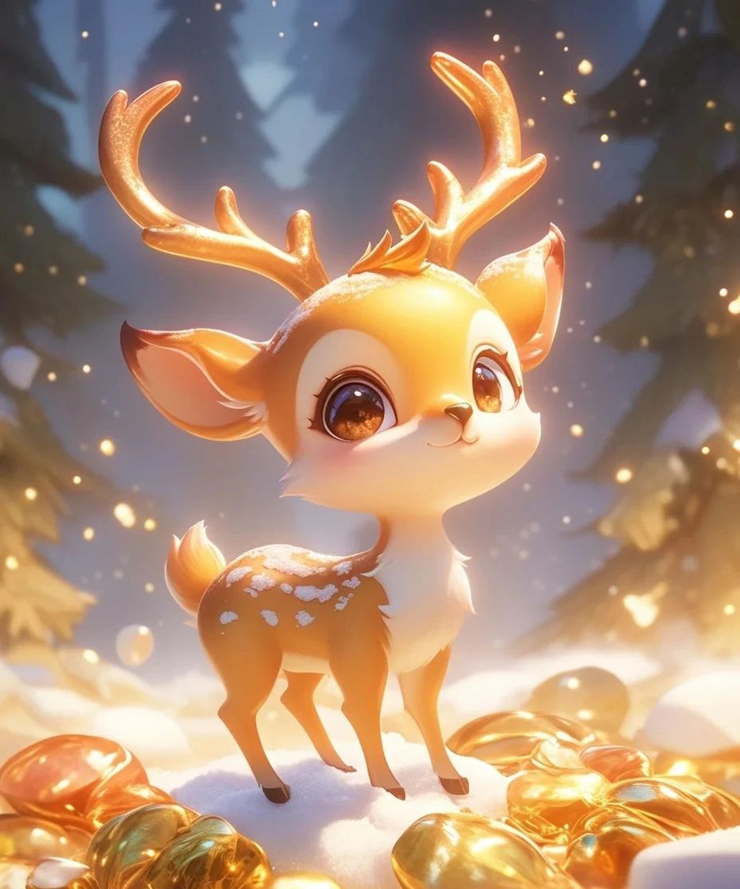 能量头像-一"鹿"吉祥如意 遇到福鹿,事事顺遂财鹿福至,好运连连 背靠