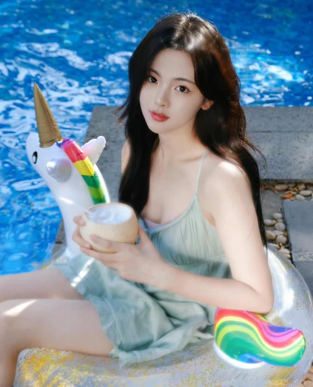 杨超越泳池写真
