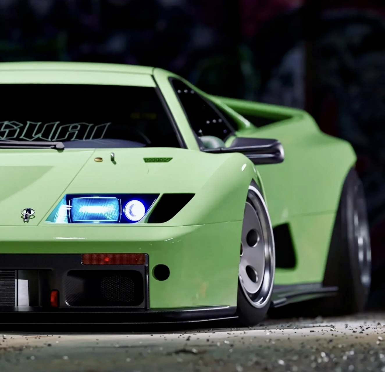 少见的薄荷绿版兰博基尼diablo [得意]#动态连更挑战