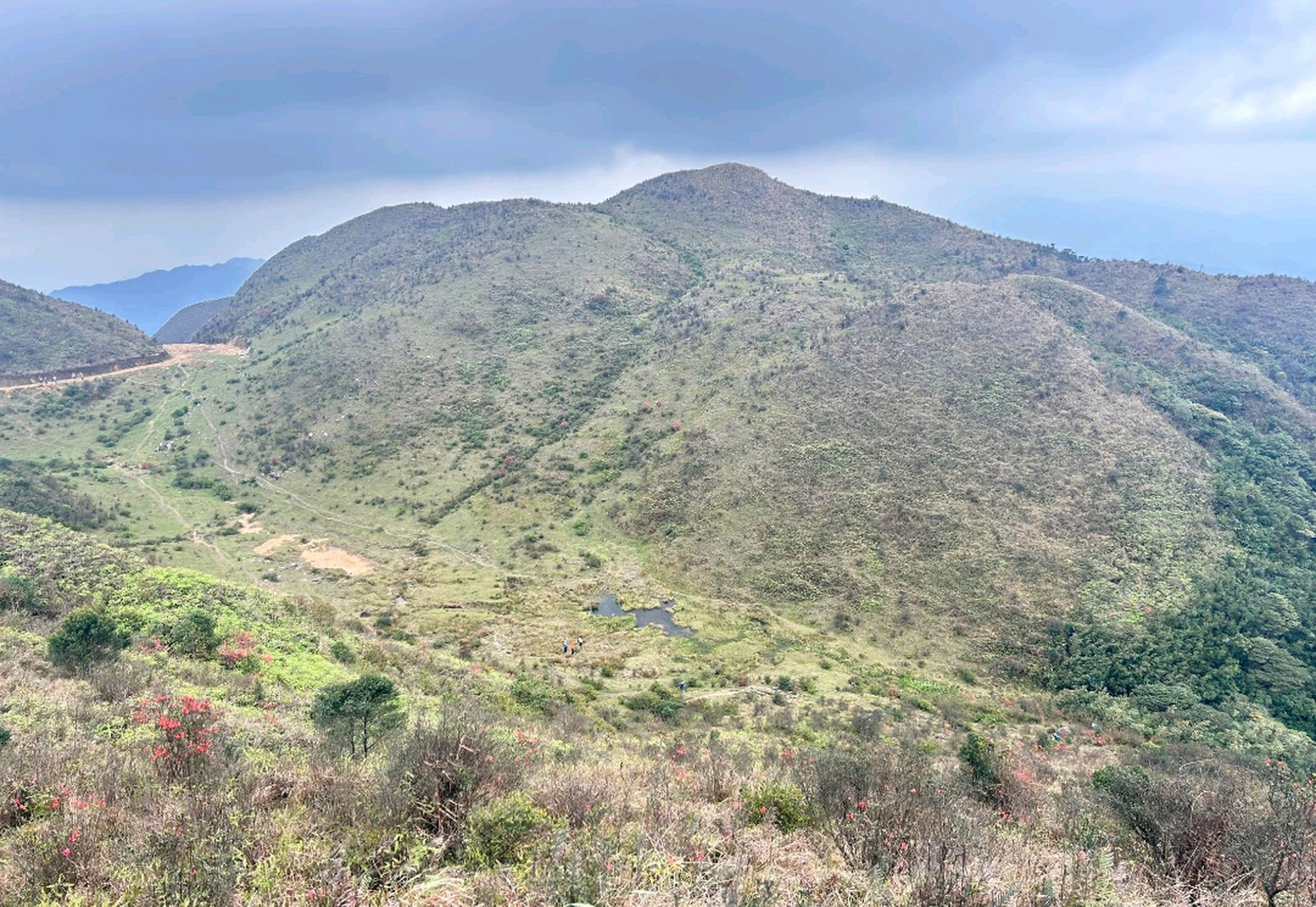 江门第一峰天露山海拔1250米,位于开平大沙镇与云浮新兴县里洞镇的