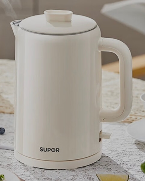 苏泊尔电热水壶:分离式上盖设计,一体无缝内胆,保温效果佳