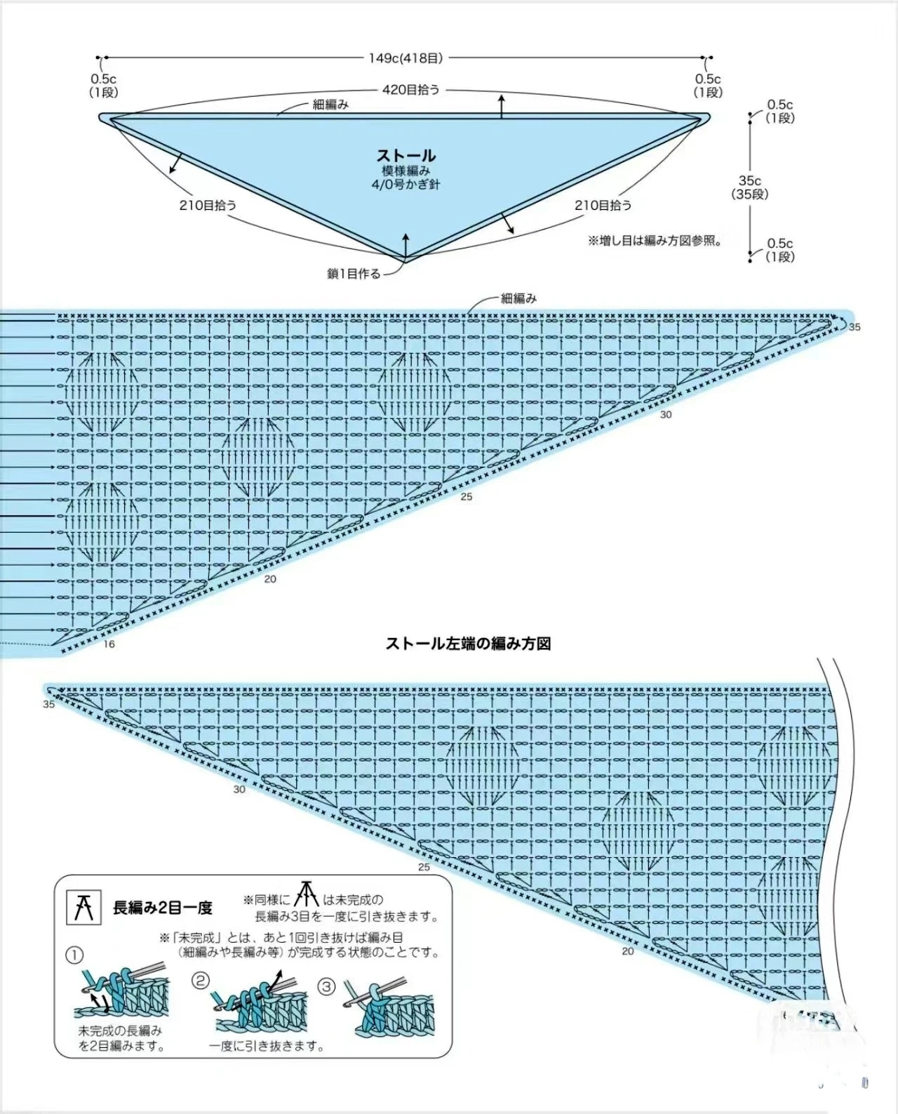 三角披肩钩织大全图解图片