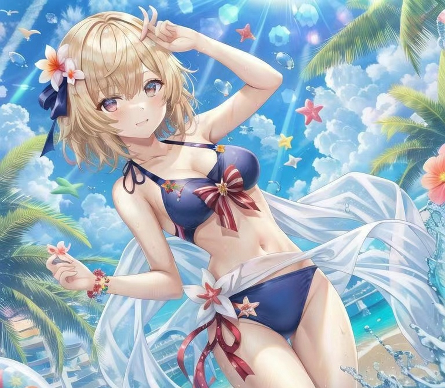 穿泳装的荧妹也太美了吧#原神