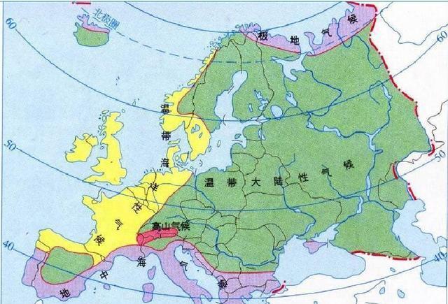 西欧气候主要类型图片