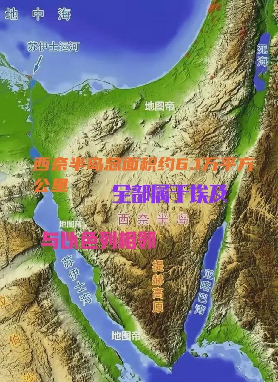 西奈半岛地图位置图片