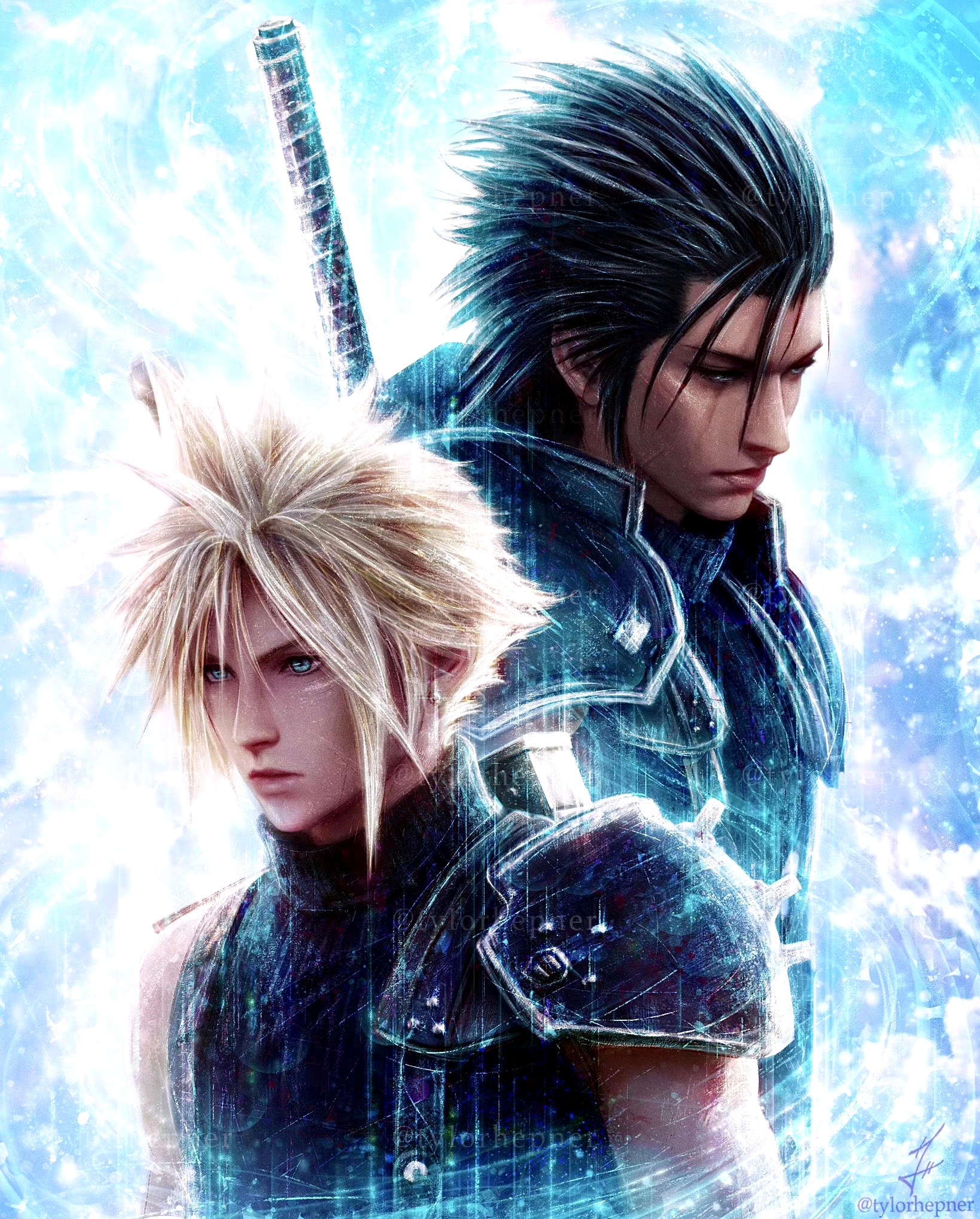 画师tylorhepner《最终幻想7》同人插画欣赏,用华丽的色彩再现了游戏