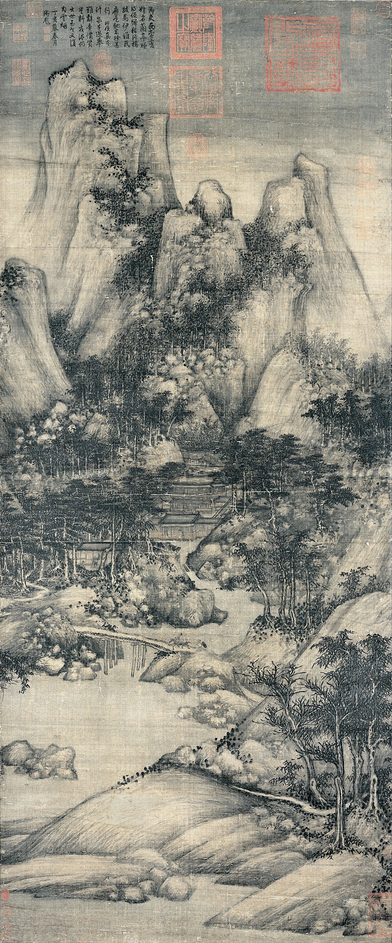 历代名家大师山水作品系列精选——五代 巨然《萧翼赚兰亭图》