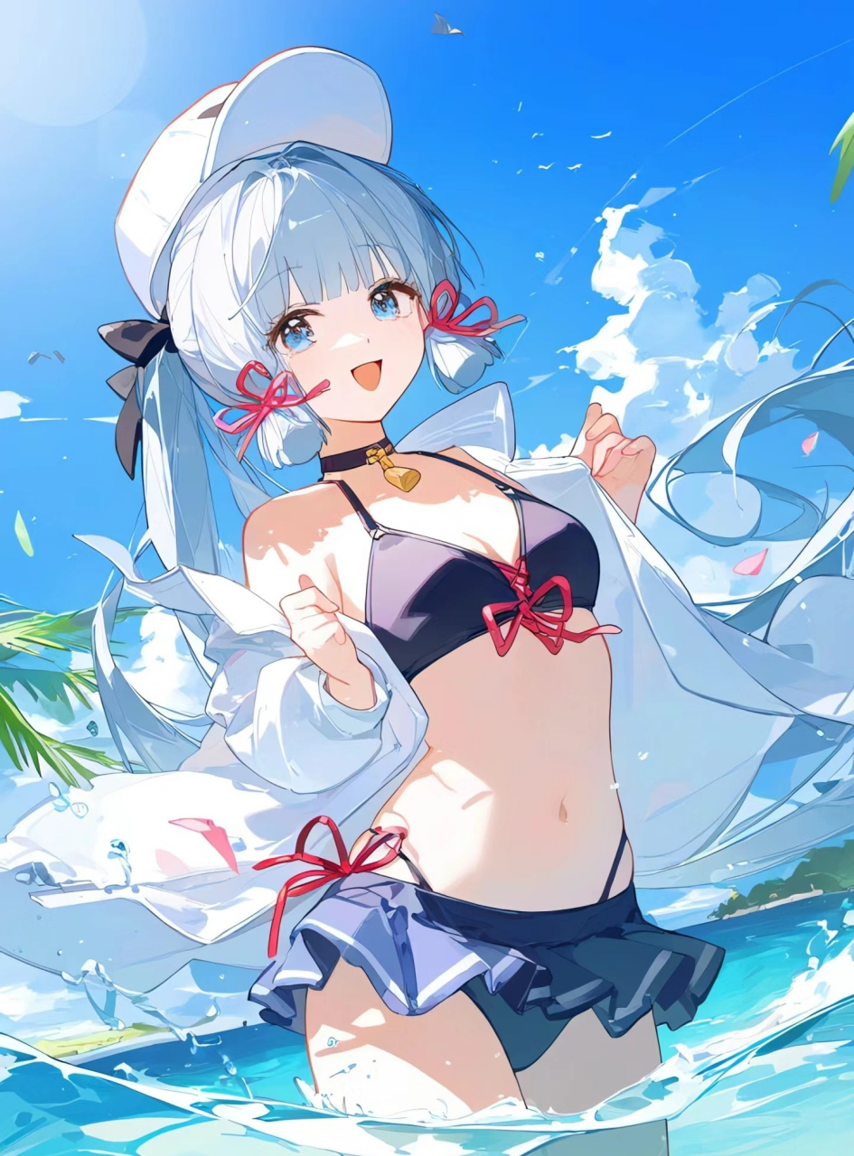 穿泳装的神里绫华也太美了吧#原神