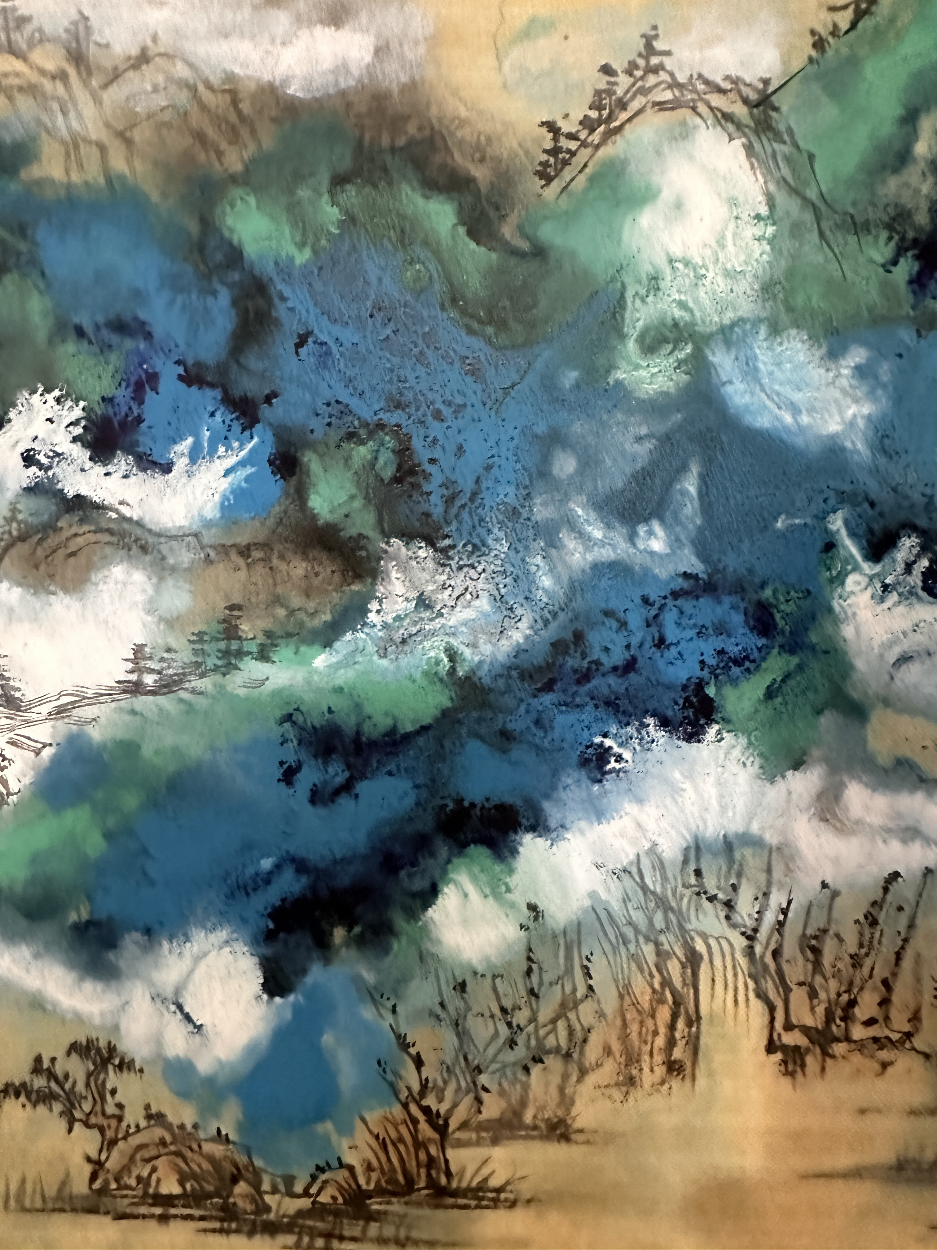 仿古卡纸上泼彩效果肌理都有了