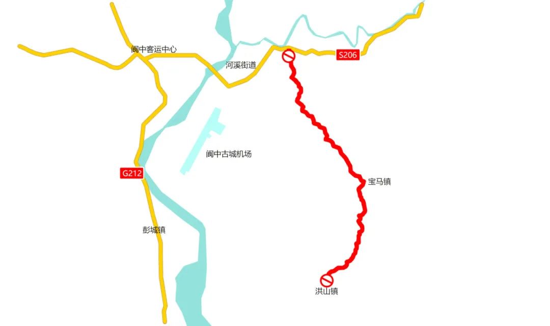 省道206线武胜段线路图图片