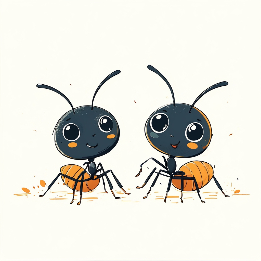 "另一只蚂蚁说:"带着笑或是