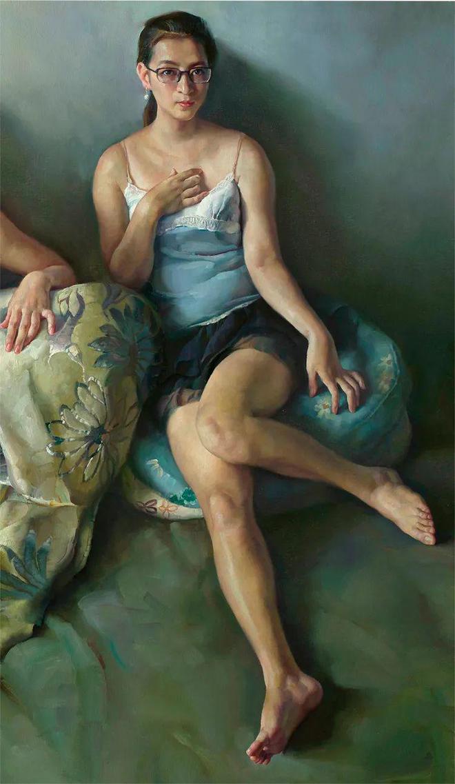 美院教授陈克平油画里的女子,体态丰满又好看!