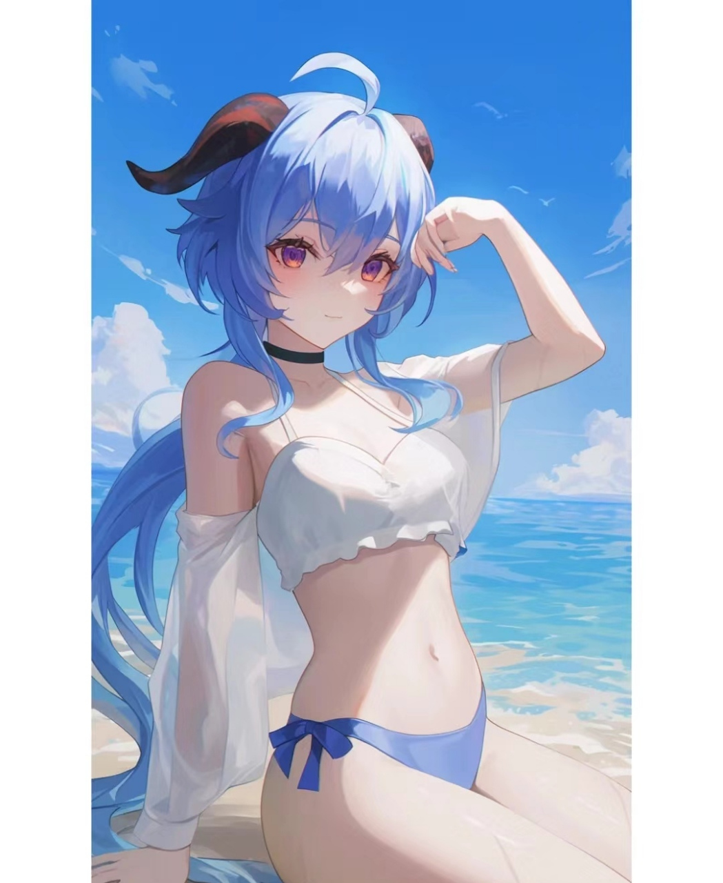 穿泳装的甘雨也太美了吧#原神
