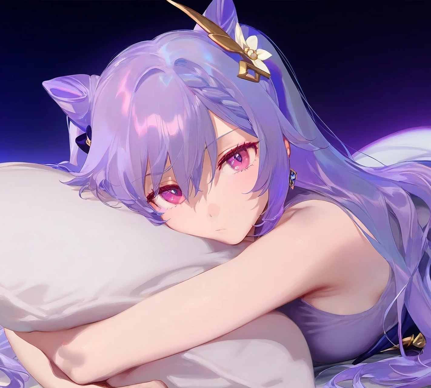 准备睡觉的刻晴也太美了吧!#原神
