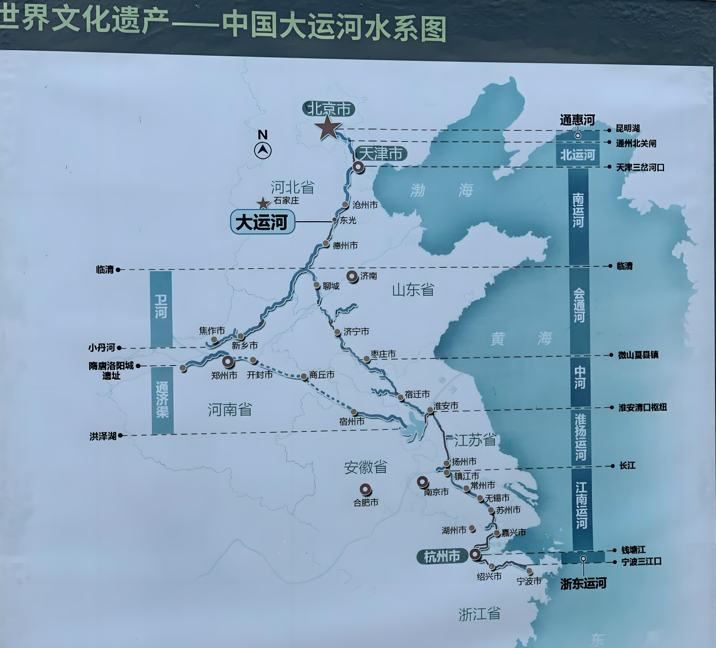 中国大运河申遗成功已经10年了.你知道大运河经过你家乡的哪个位置吗?