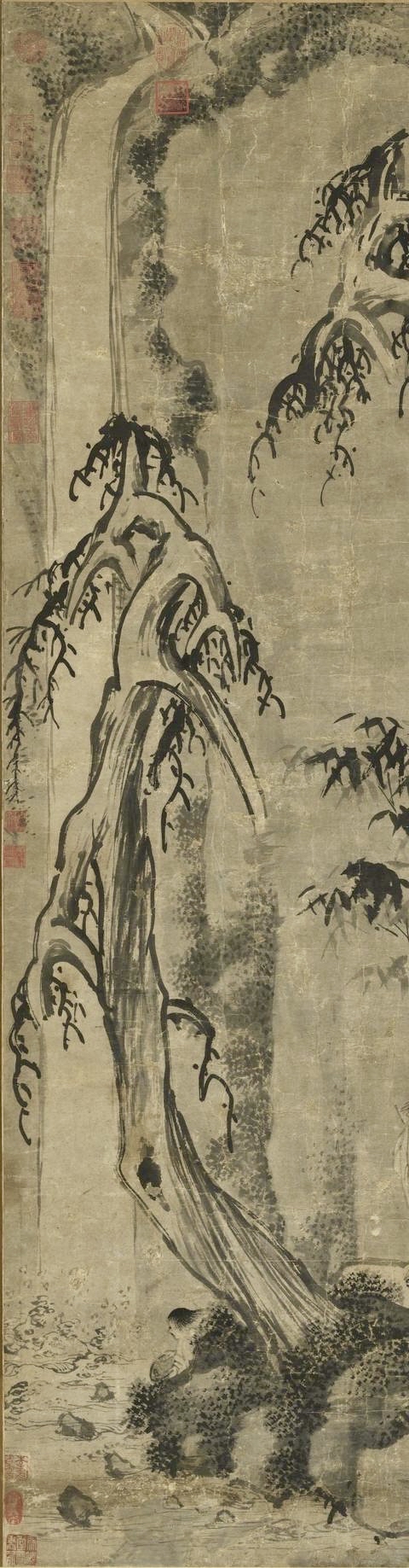 南宋画家梁楷(1150年生人:第1图是他最著名的画作,泼墨仙人图.