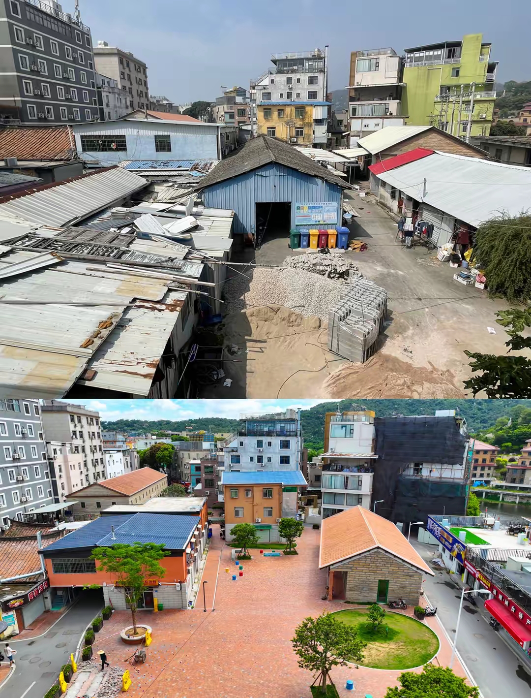 道路白改黑,空中缆线入地,违规搭建拆除,房子穿新衣,垃圾箱进小屋等等