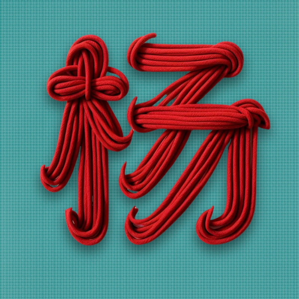 百家姓壁纸创意设计之"红色绳子"