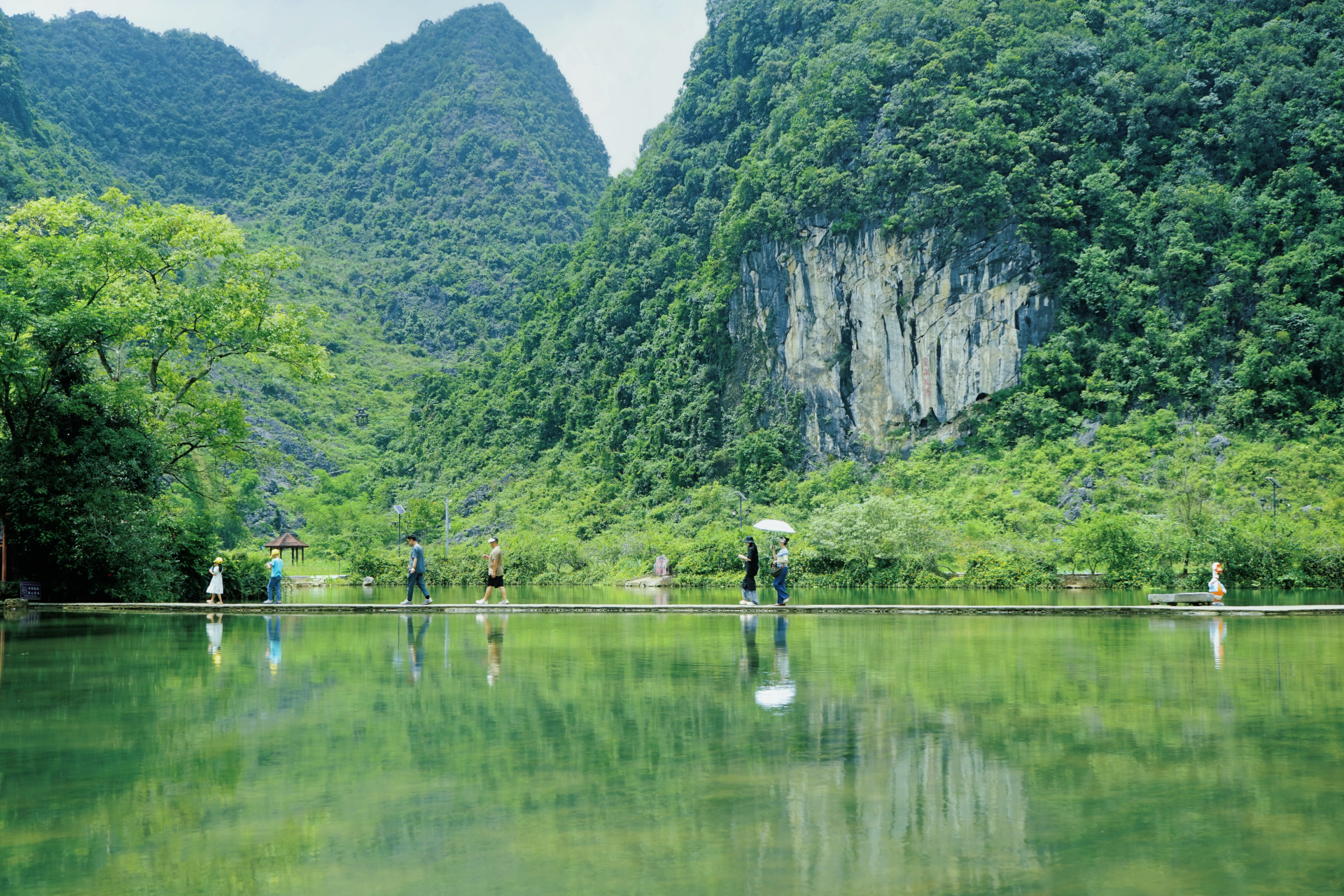 在广西百色,靖西八景之一的"鹅泉"吸引了我们的步伐.