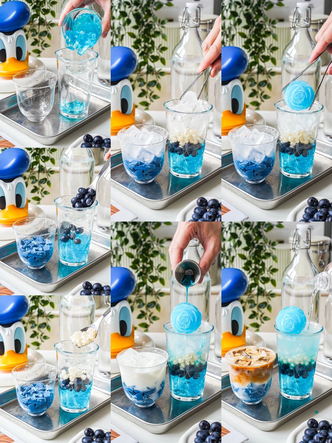 打翻调色盘的多巴胺饮料拿捏夏日快乐 杯色彩缤纷的多巴胺冰饮料 在