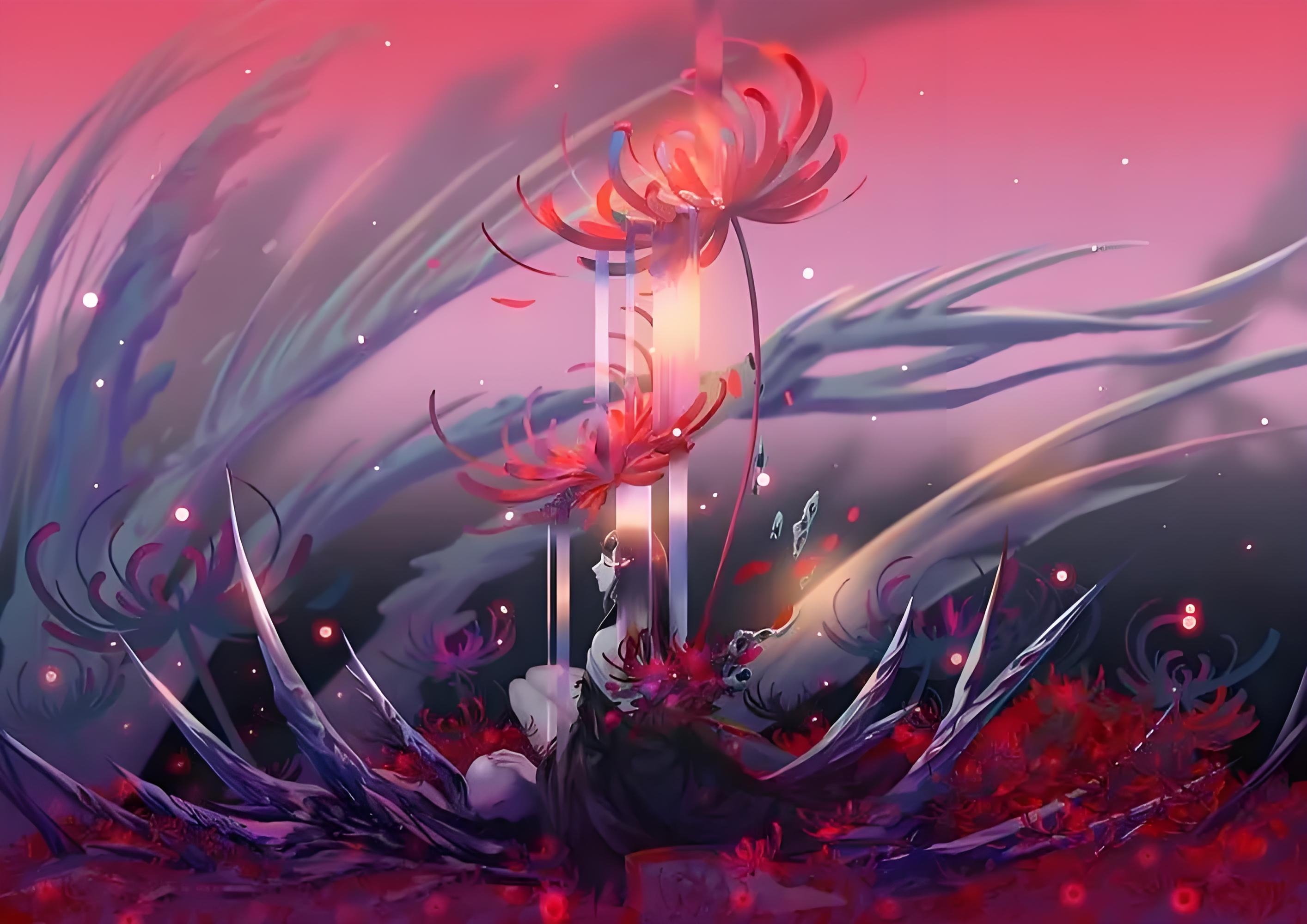 彼岸花,又称曼珠沙华,象征着生死相隔的爱情