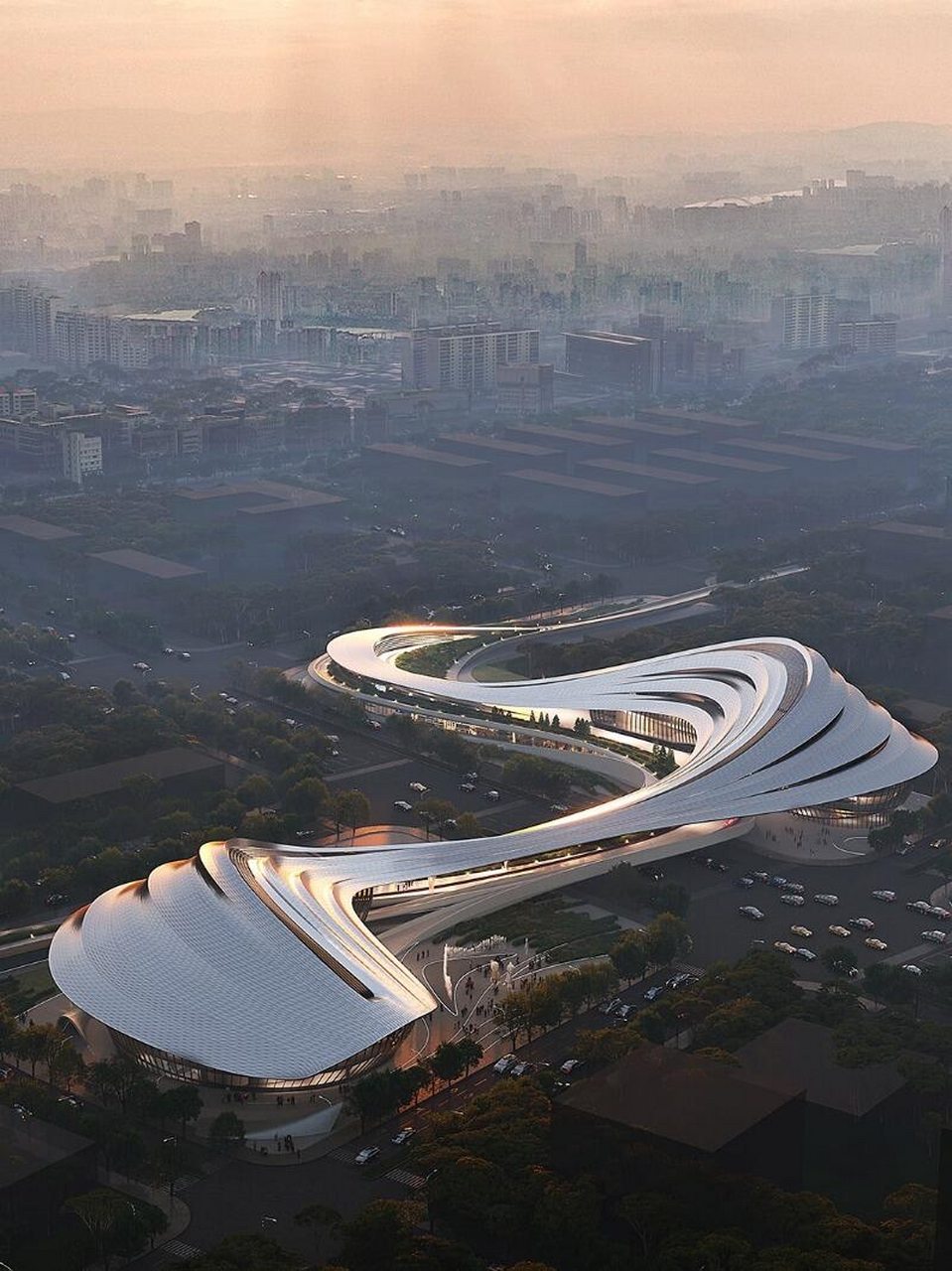 扎哈·哈迪德建筑事务所在2022年泾河新城文化和艺术中心设计竞赛中