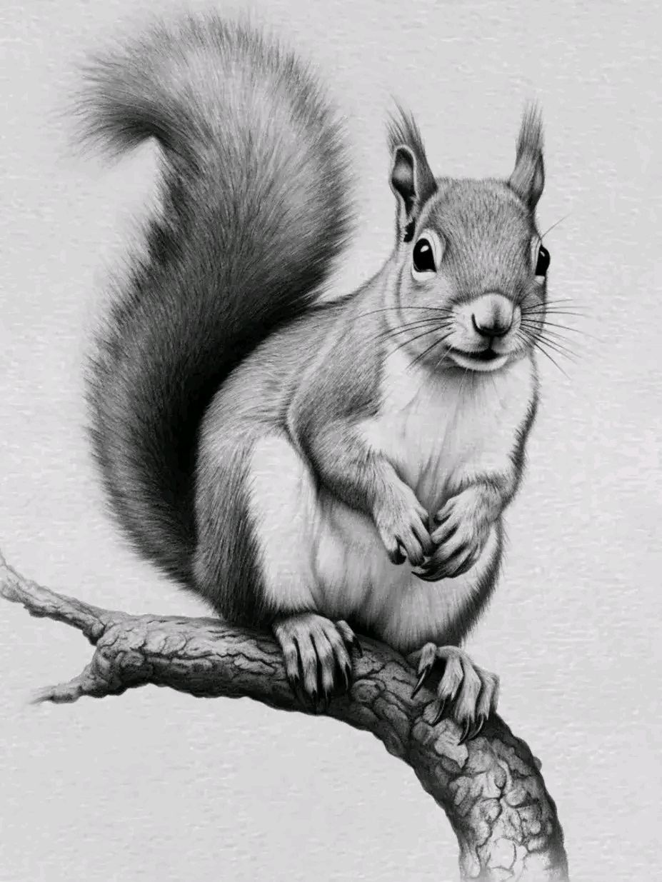素描 | 小松鼠 松鼠(学名:sciurus vulgaris),又称北松鼠,普通松鼠