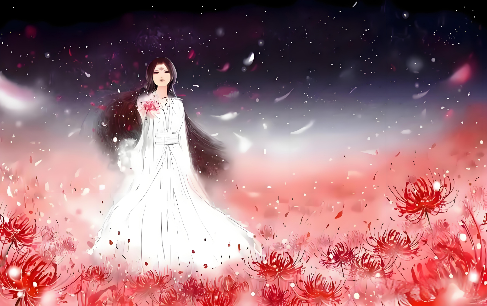 血色彼岸,九世轮回的誓言  传说中,彼岸花是黄泉之路的指引,是生与死