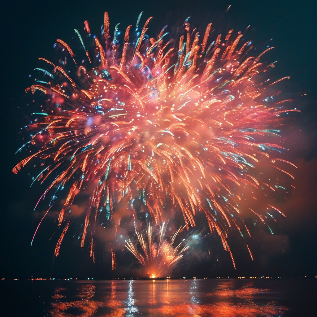 今夜,抬头望那夜空,绚丽的烟花绽放,如同我们的爱情,短暂却灿烂无比