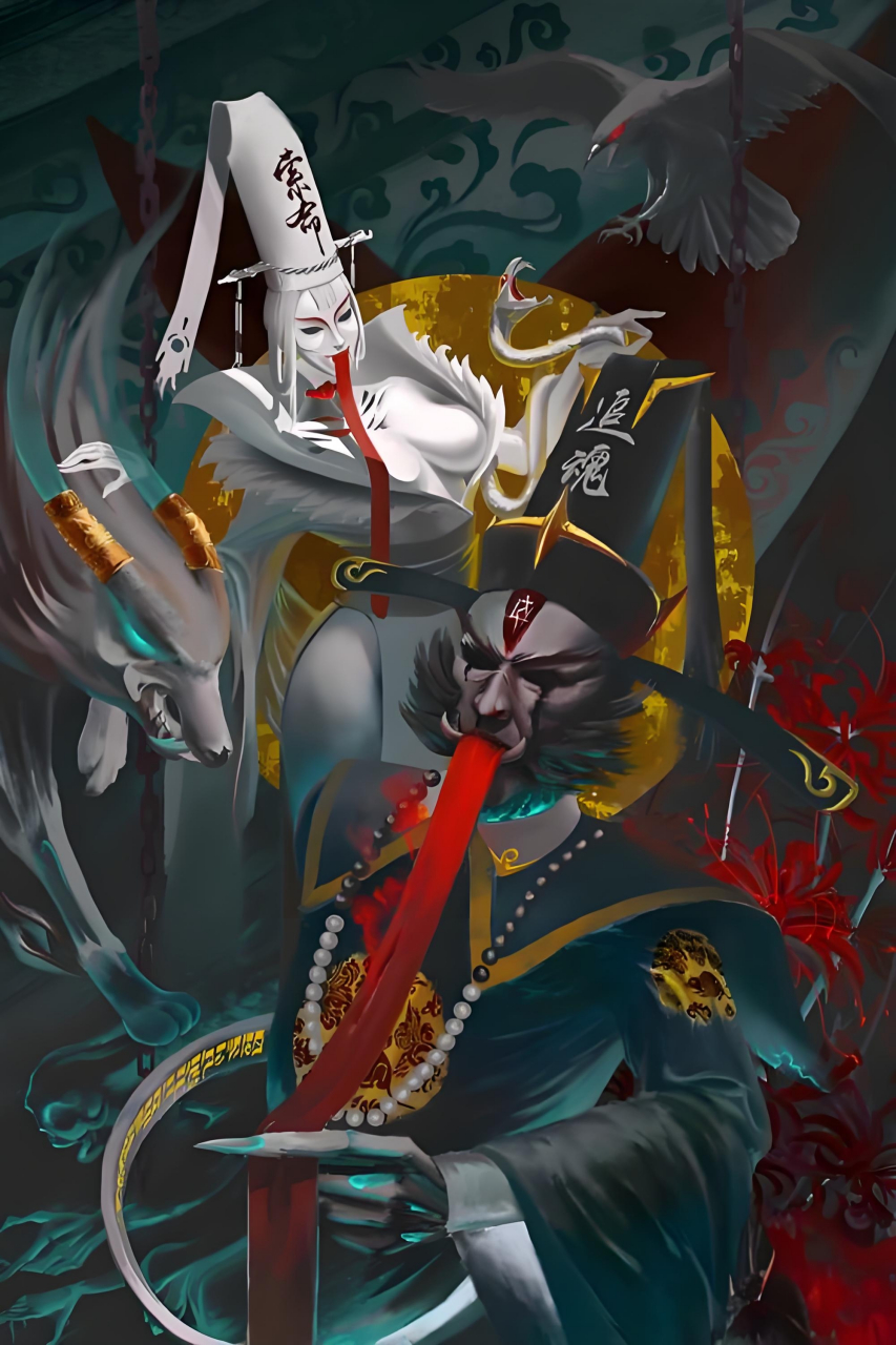 很多人认为,顺序应该是阎王爷查看生死簿,再派黑白