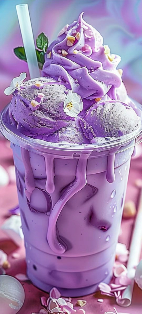 壁纸分享～紫色的冰淇淋,你喜欢吃吗