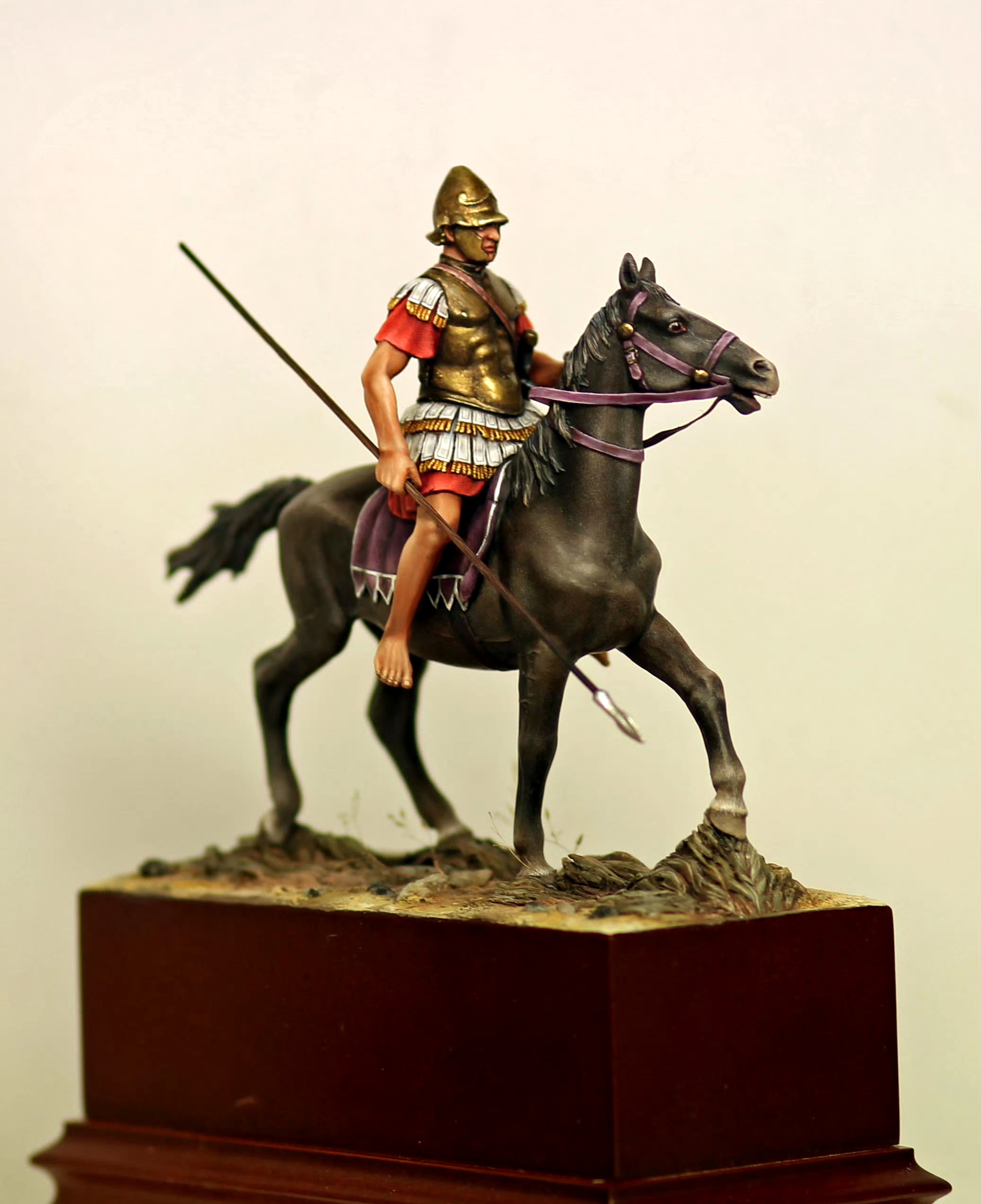 模型欣赏:模型师lately制作的马其顿骑兵复原模型,装备和武器为公元前