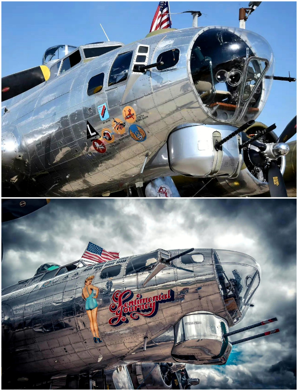 战机欣赏:分享一组银色涂装的b-17"飞行堡垒"轰炸机,该机是二战时期