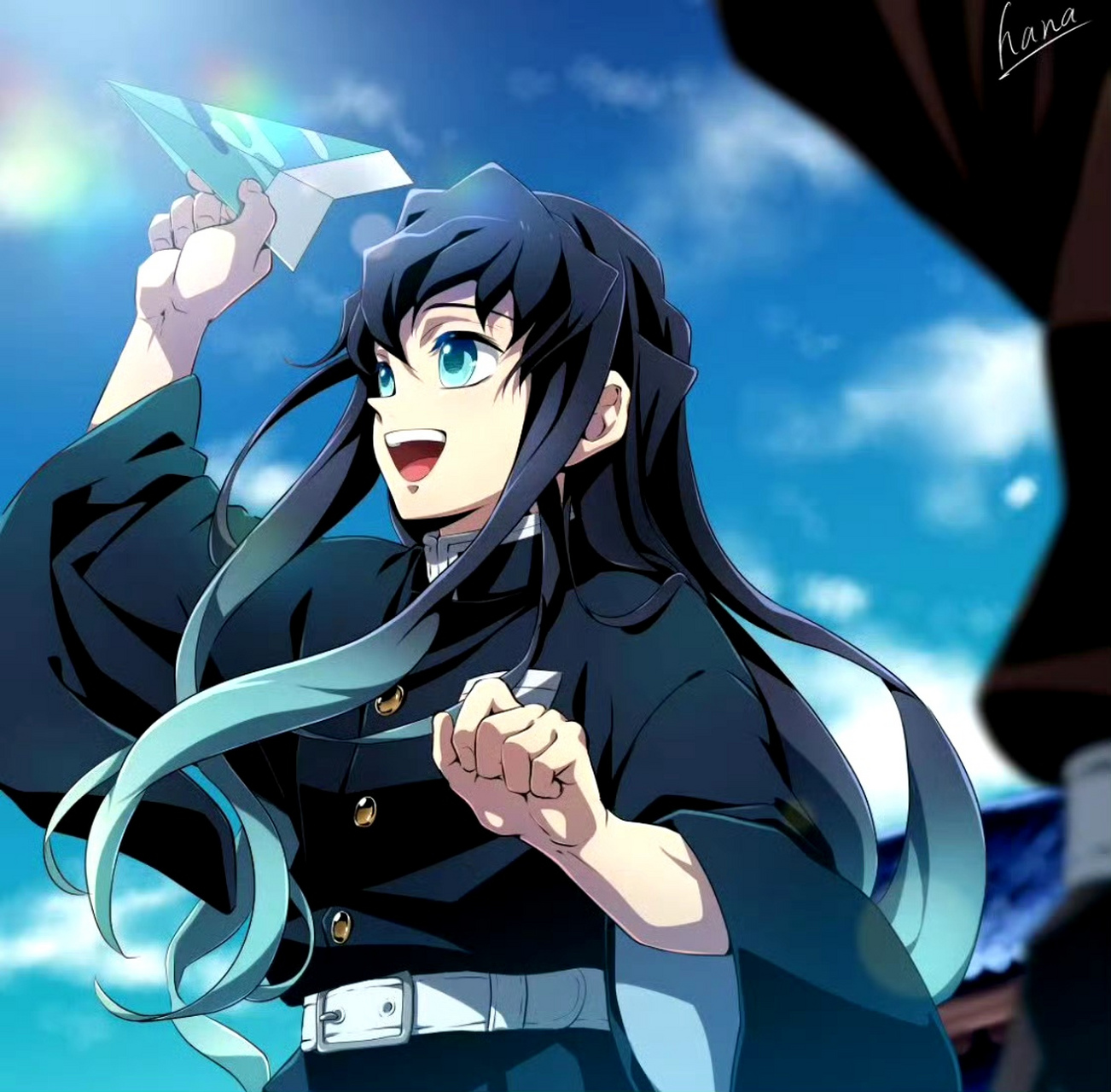 画师hana绘制的一组动漫《鬼灭之刃》同人插画,用贴近动画的风格描绘