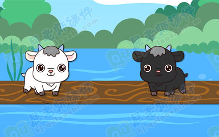 小班语言教案ppt课件:小黑羊和小白羊