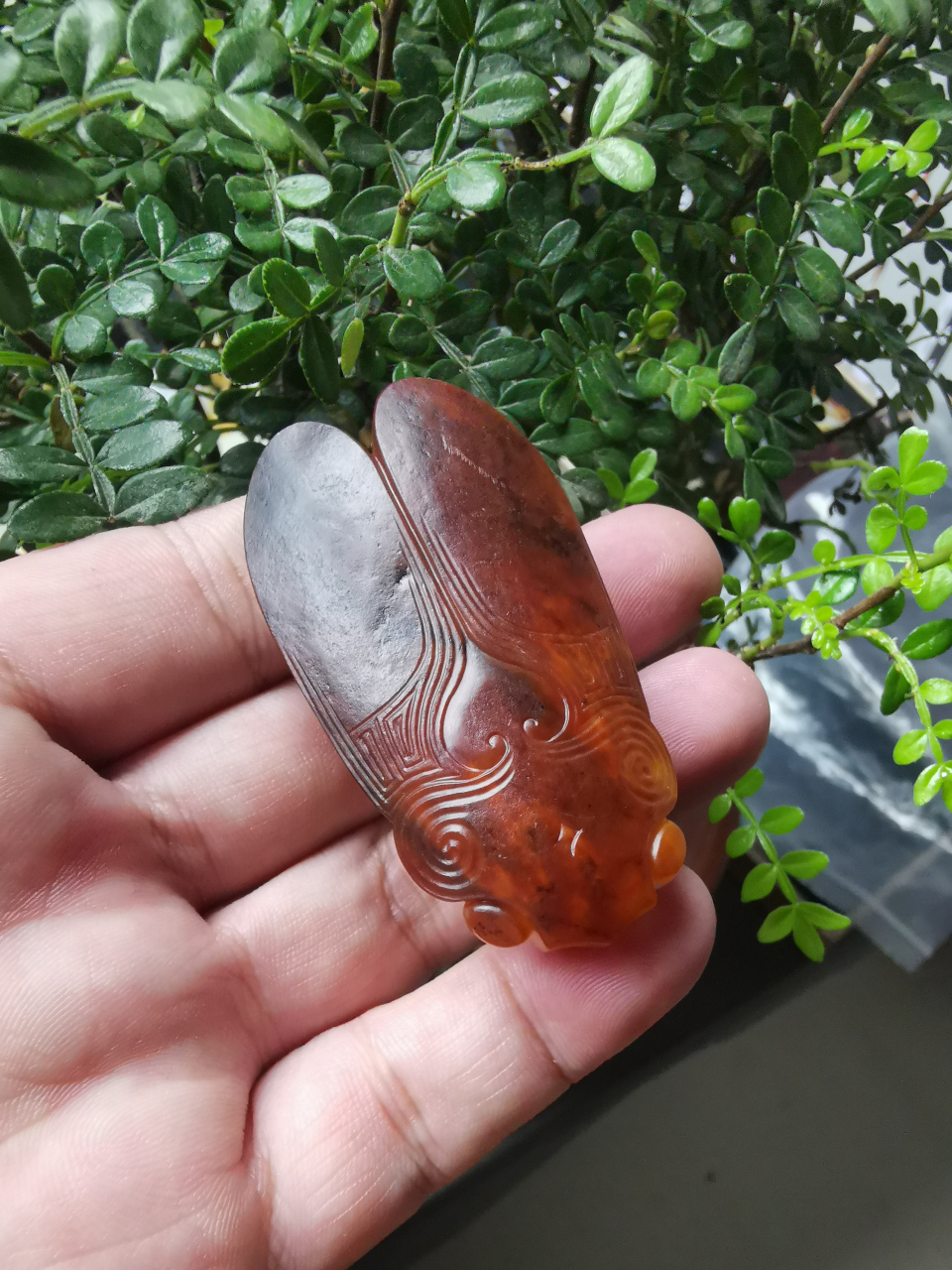 和田玉籽料红沁皮,一鸣惊人,料子油润皮色老熟做工精细,重皮下面无细