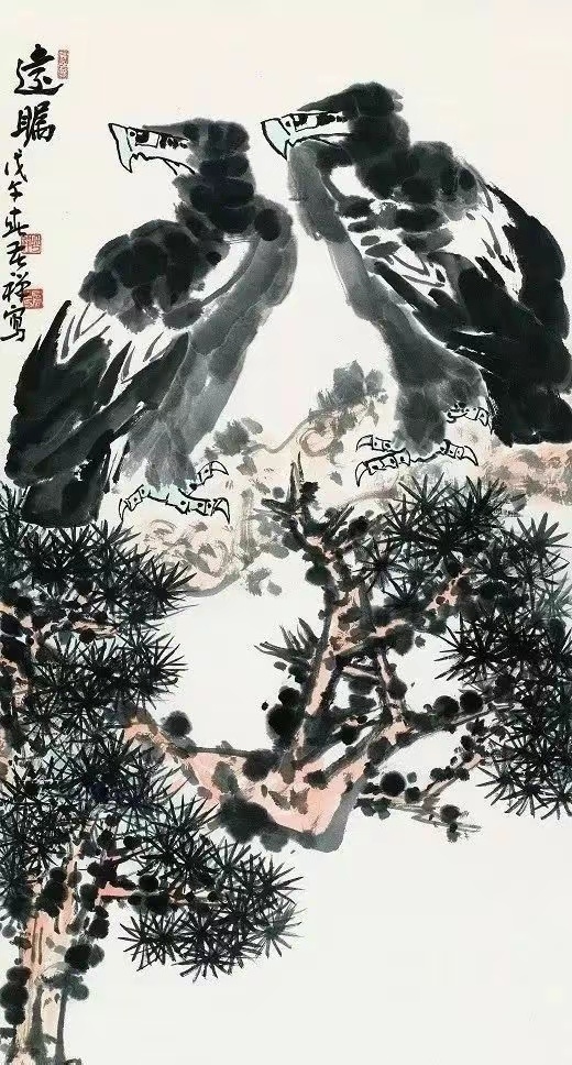 国画大师李苦禅画鹰的特点