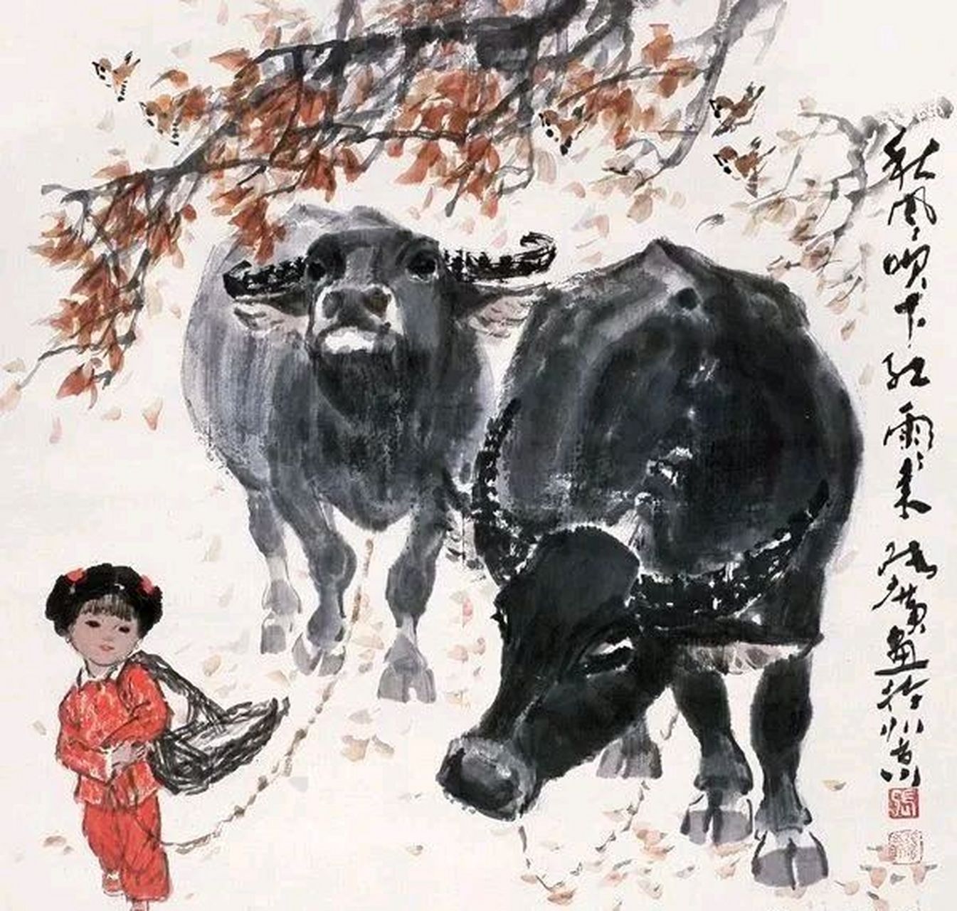 这一组水墨牛画,人见人爱!