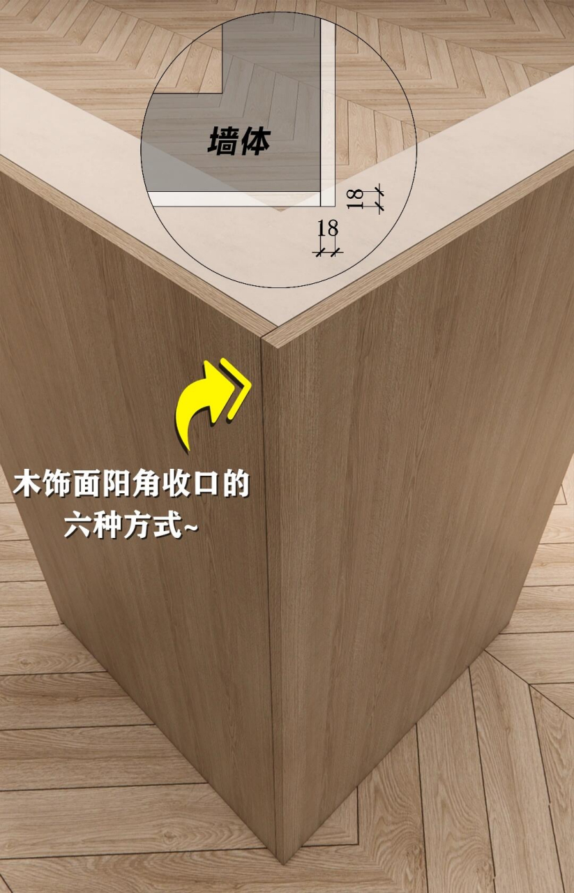 墙板阳角收口的六种方式～ #装修细节# #装修干货# #动态连更挑战
