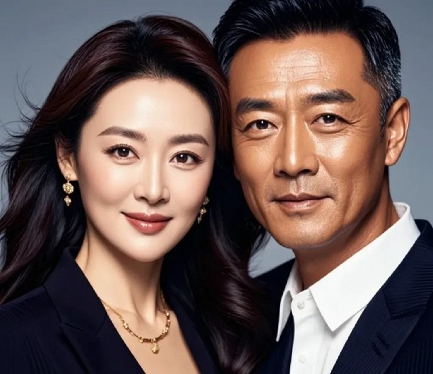 这是高曙光与第二任妻子王玲的合影.王玲显得落落大方,美丽动人!