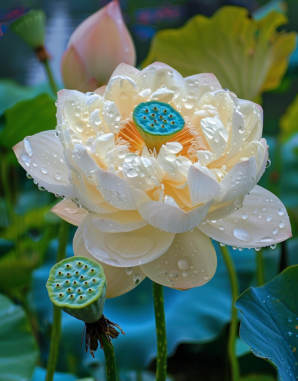 好美的荷花啊!祝大家好运连连!#高考起航梦想生活