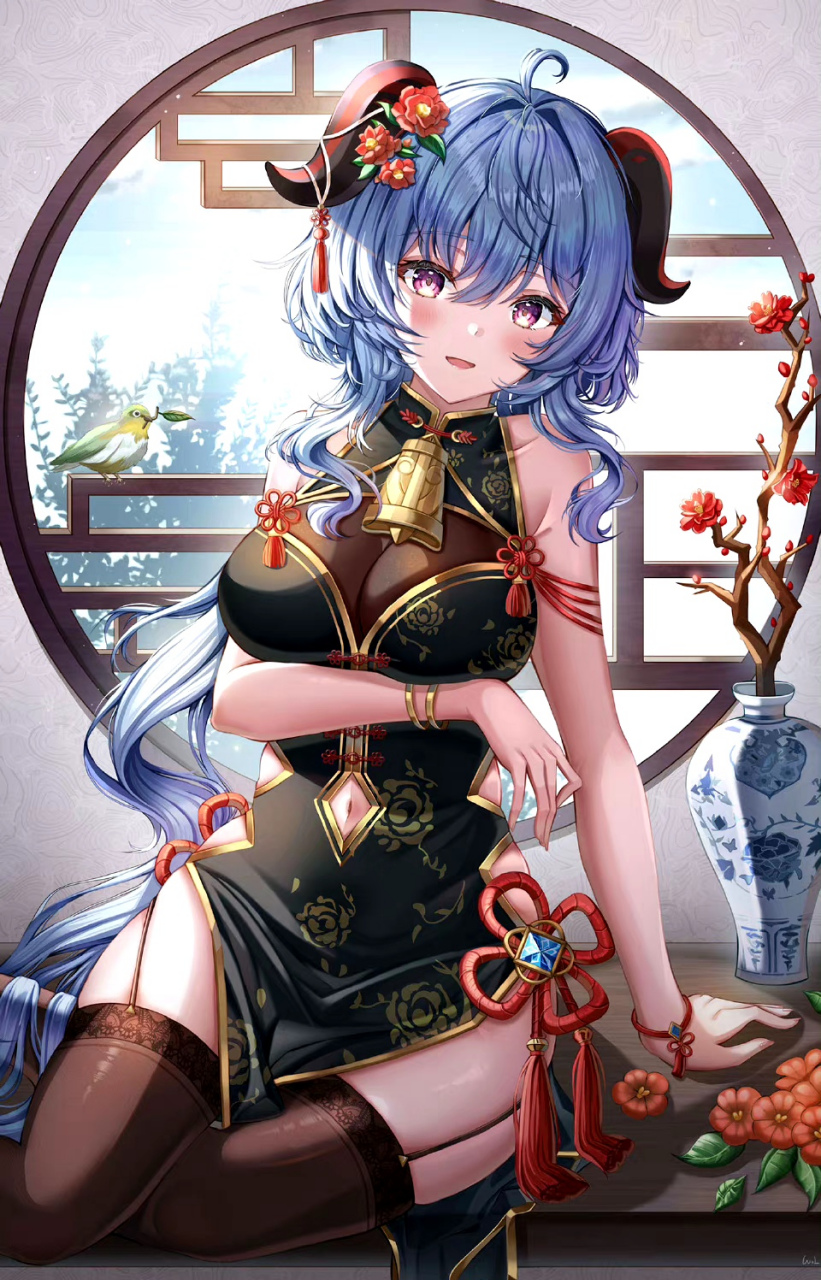 甘雨也太适合穿旗袍了叭#原神